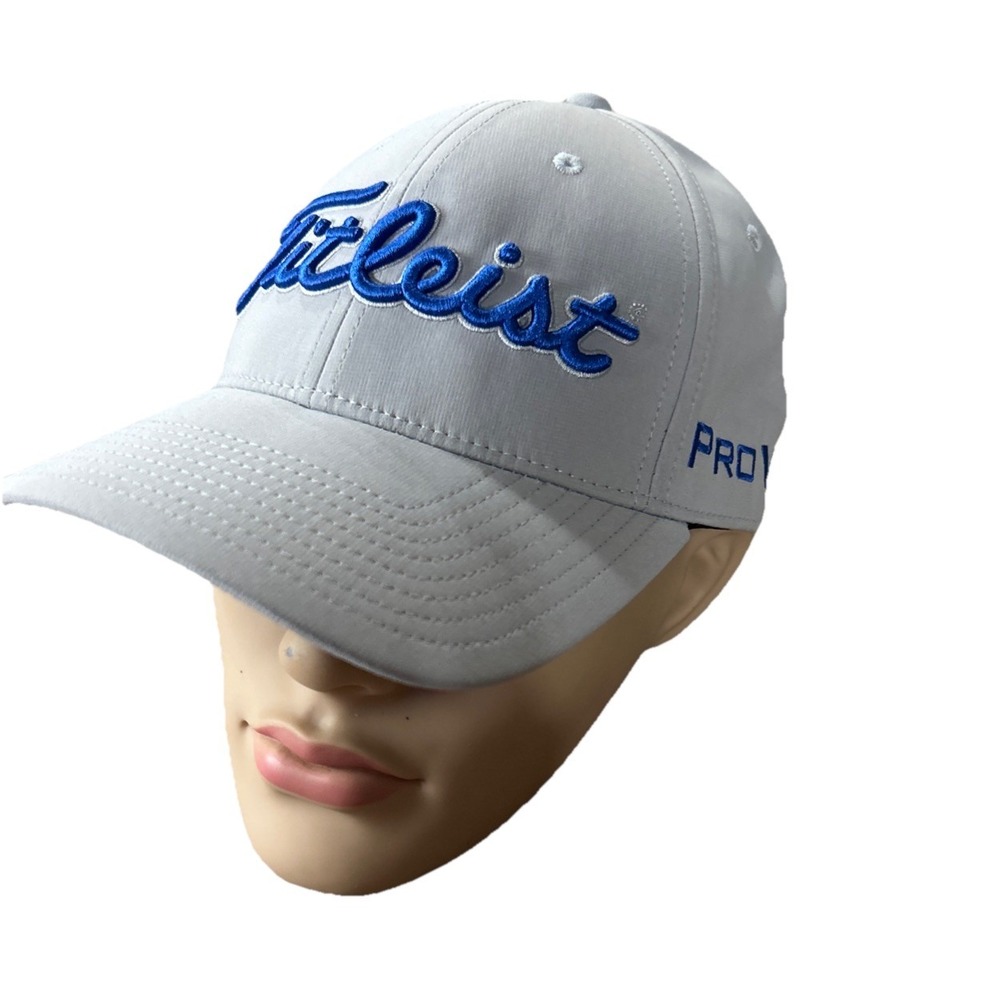 Titleist Hat Cap Mens One Size Pro V1 FJ Grey Footjoy Golf Strapback